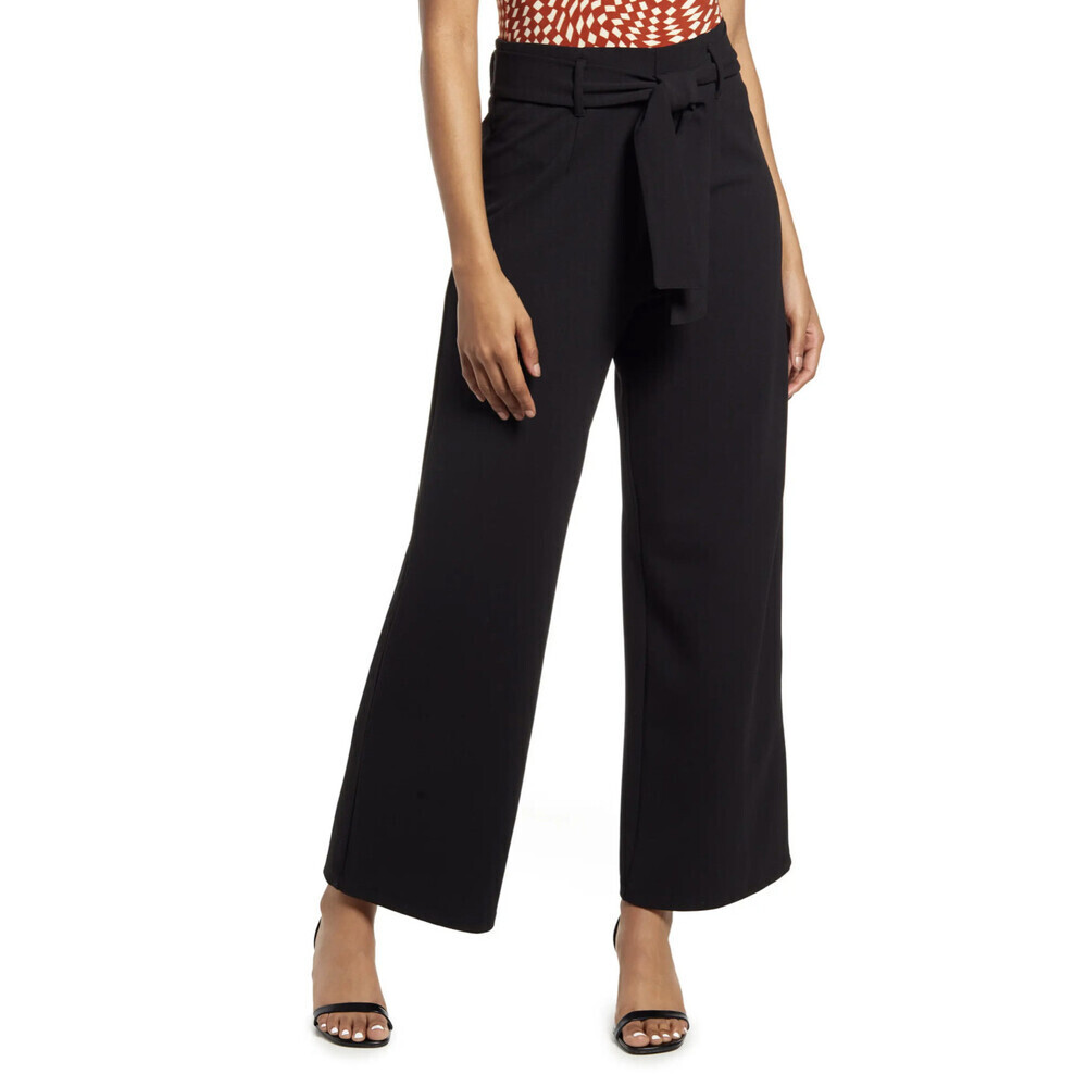 Open Edit women's Belted High Waist Pants In Black Size S
